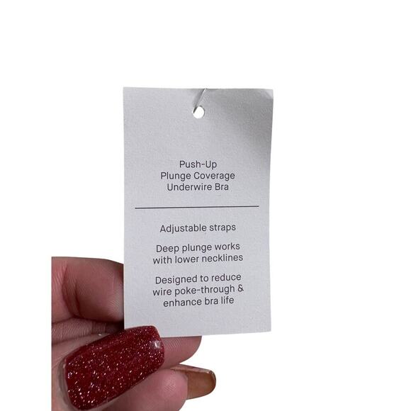 Auden push up plunge coverage underwire bra 34D NWT - Picture 3 of 5